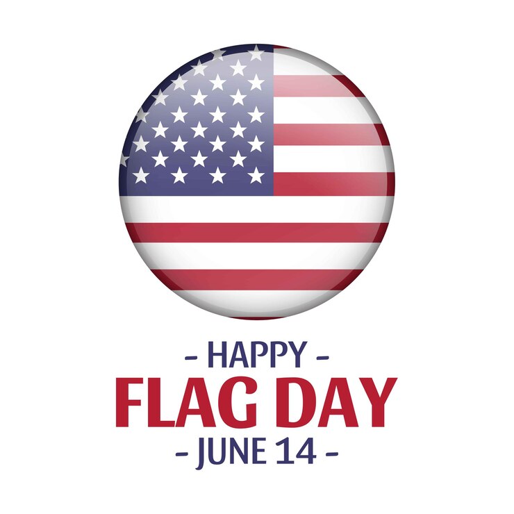 Vector bandera americana. Feliz día de la bandera. Diseño nacional patriótico. 14 de junio. Día de la Independencia