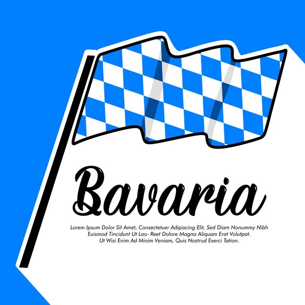 Vector bandera de Baviera bandera de Baviera diseño de ilustración vectorial bandera del día de la independencia de Baviera