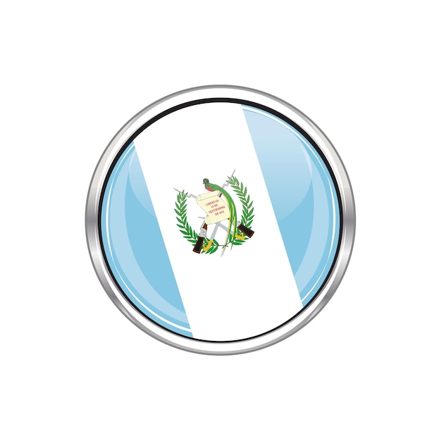 Vector vector de la bandera del botón del círculo nacional de guetamala