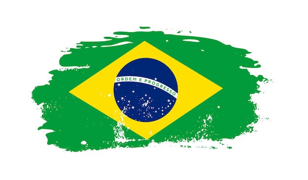 Vector de bandera de Brasil de estilo grunge desvanecido