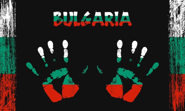 Vector bandera de Bulgaria con una palma