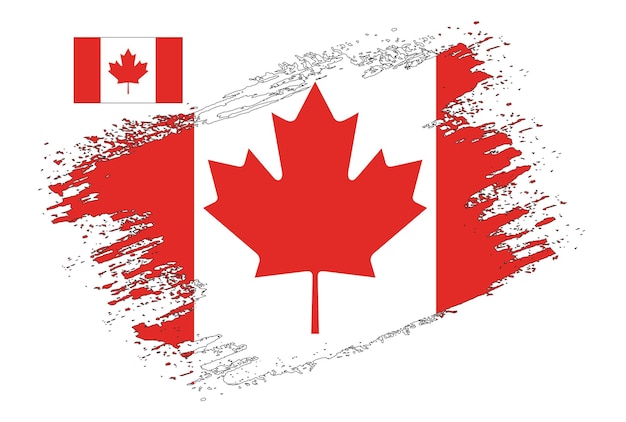 Vector de bandera de canadá diseño de pincel