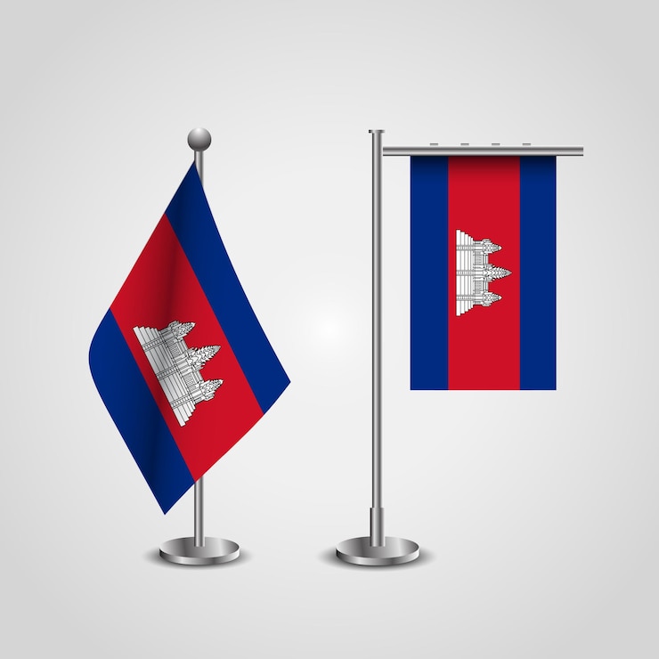 Vector vector de la bandera de la combodia