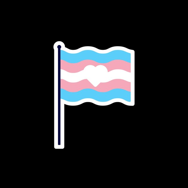 Vector de la bandera del corazón colorido LGBTQ Transexual