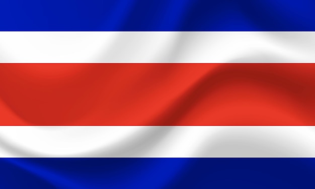 Vector Bandera de Costa Rica Bandeira ondeada de Costa Rica Icono del emblema