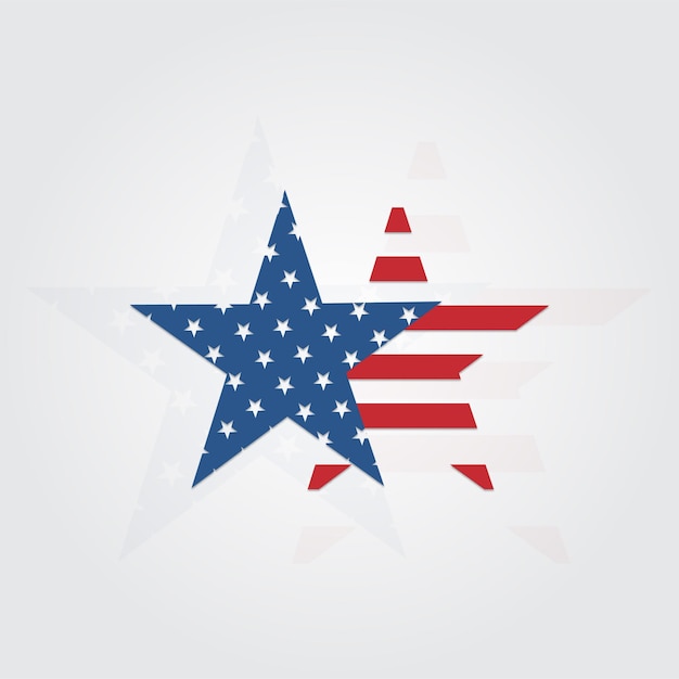 Vector bandera de los Estados Unidos de América en estilo de diseño de estrella