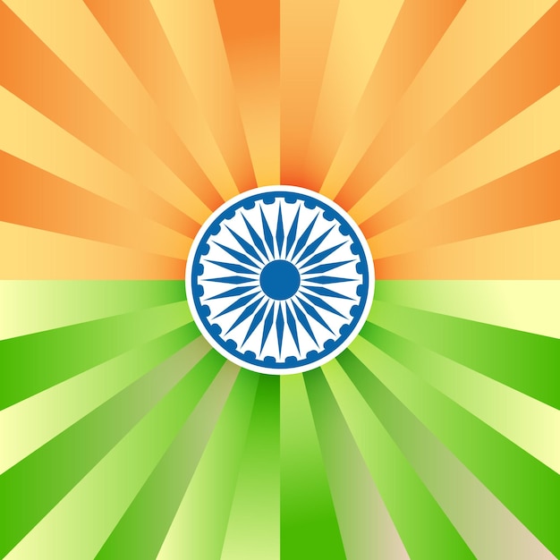 Vector bandera india fondo decorativo tricolor creativo en estilo degradado