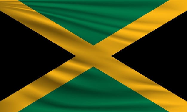 Vector vector bandera de jamaica con una palma