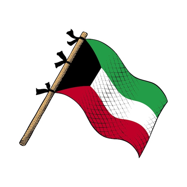 Vector de la bandera de Kuwait