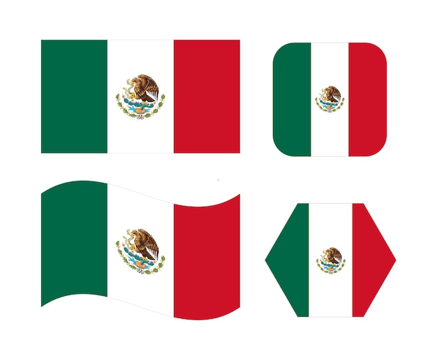 Vector bandera nacional de México Diseño de bandera creativa