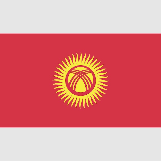 Vector de bandera de país de Kirguistán y archivo JPG