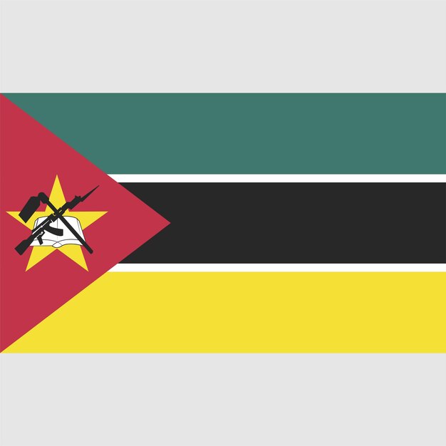 Vector vector de bandera de país de mozambique y archivo jpg