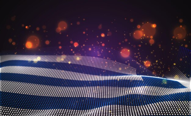 Vector vector bandera de país que brilla intensamente brillante de puntos abstractos. grecia