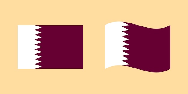 Vector de la bandera de Qatar El ícono de la bandera del Qatar La bandera de Qatar se agita