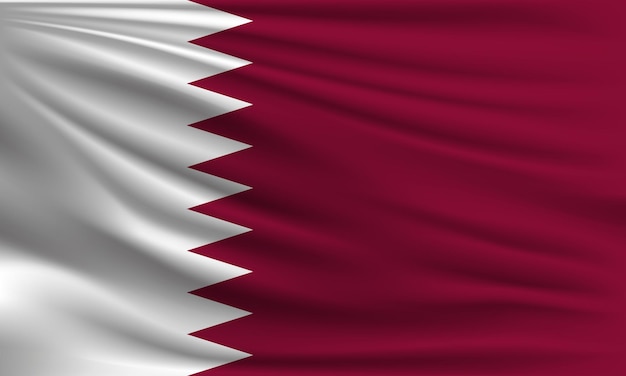 Vector bandera de Qatar con una palma