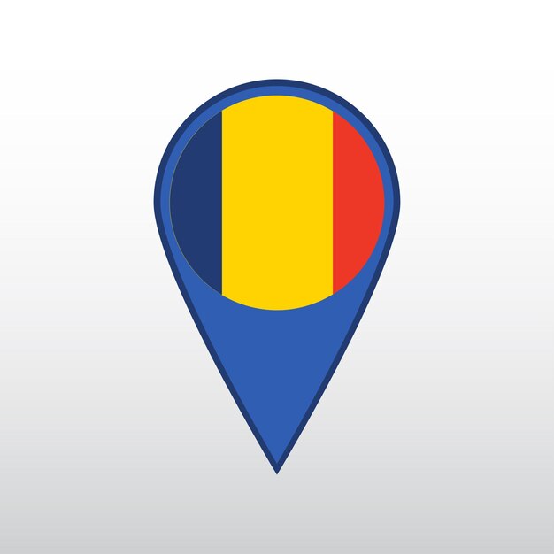Vector de la bandera de Rumania en el mapa