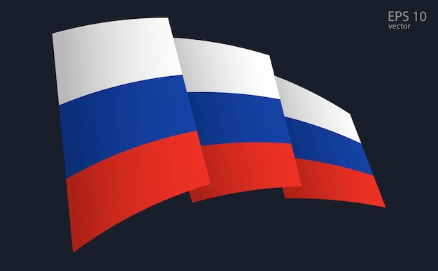 Vector de la bandera de Rusia Símbolo de la bandera nacional Elemento de diseño de la bandera