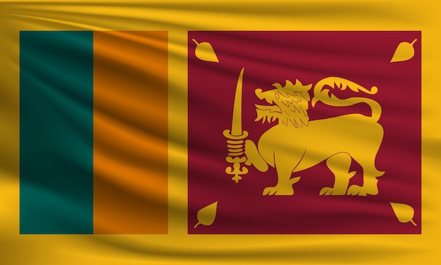 Vector bandera de Sri Lanka con una palma