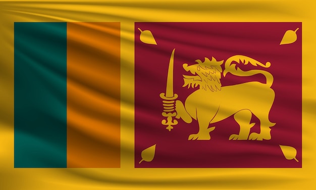 Vector vector bandera de sri lanka con una palma