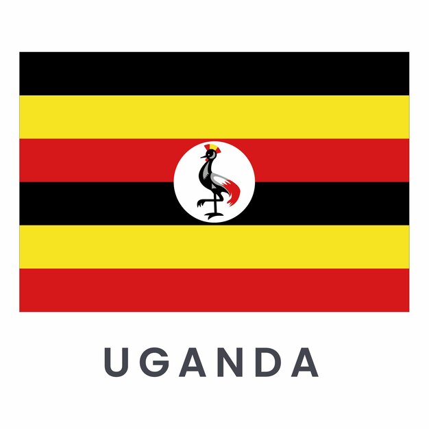 Vector bandera de uganda aislada sobre un fondo blanco