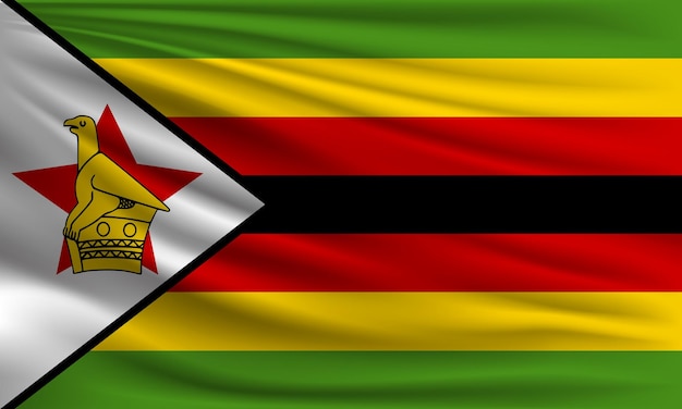 Vector bandera de Zimbabue con una palma