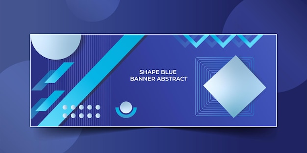Vector de banderas de gradiente azul de forma abstracta