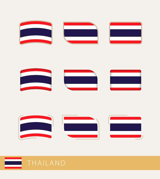 Vector banderas de tailandia colección de banderas de tailandia