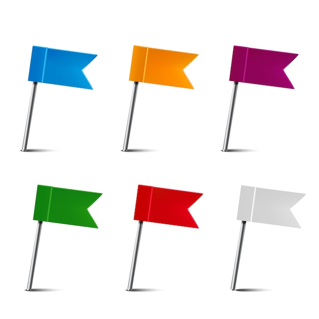 vector de las banderas de ubicación de pines