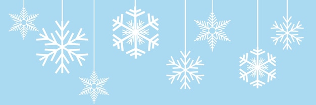 Vector banner azul fondo de invierno con hielo y nieve