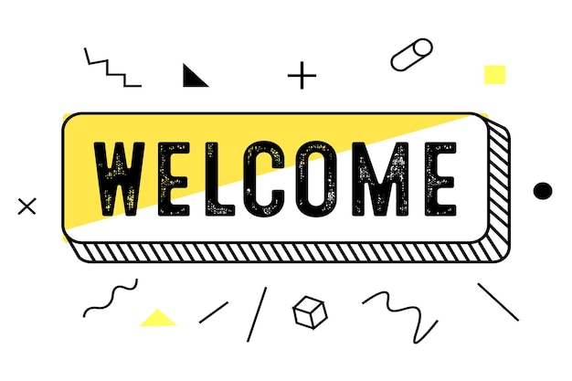Vector de banner de bienvenida.