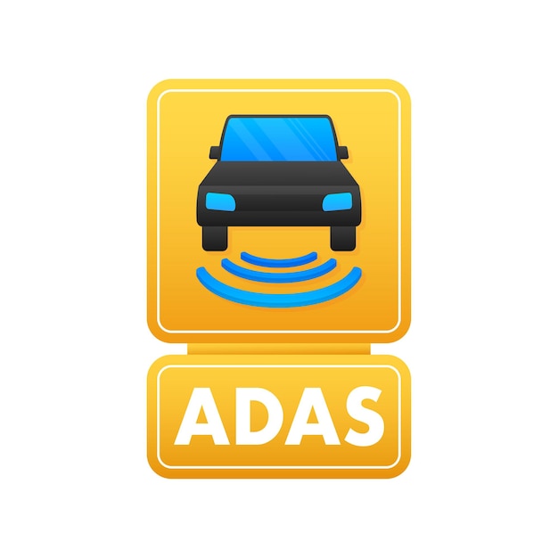 Vector de banner Creative ADAS Sistemas avanzados de asistencia al conductor Icono Signo vectorial Moneda digital