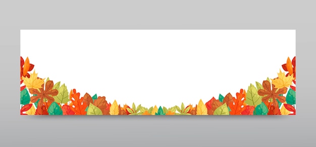 Vector de banner de fondo de hojas de otoño.