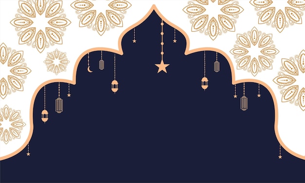 Vector de banner de fondo de ramadan kareem con adorno de lujo fondo de ramadan eid mubarak