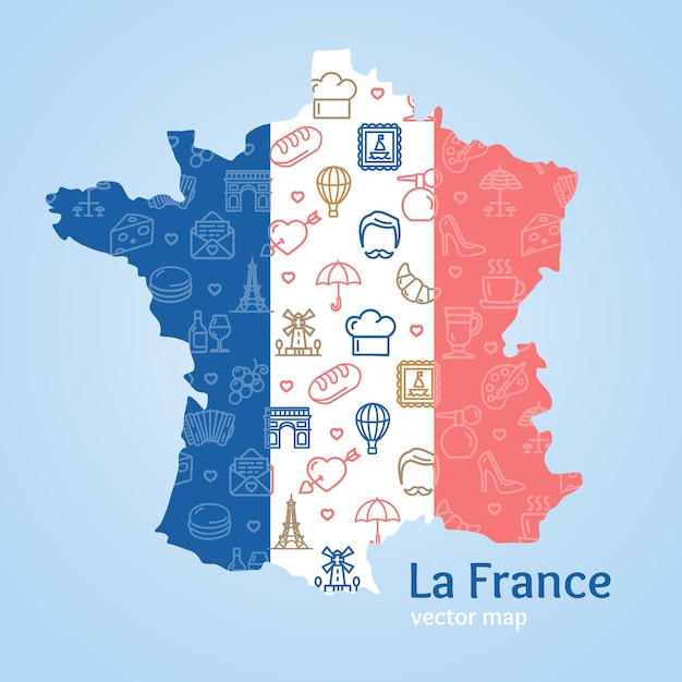 Vector de banner de infografía de concepto de viaje de Francia