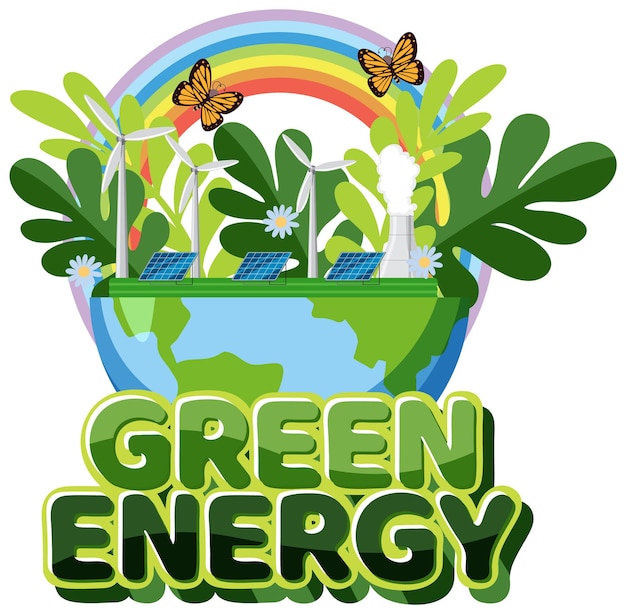 Vector de banner de logotipo de energía verde