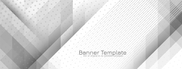 Vector de banner de mosaico gris y blanco geométrico moderno