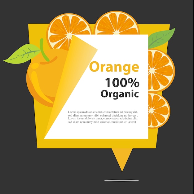 Vector banner orange 100% orgánico
