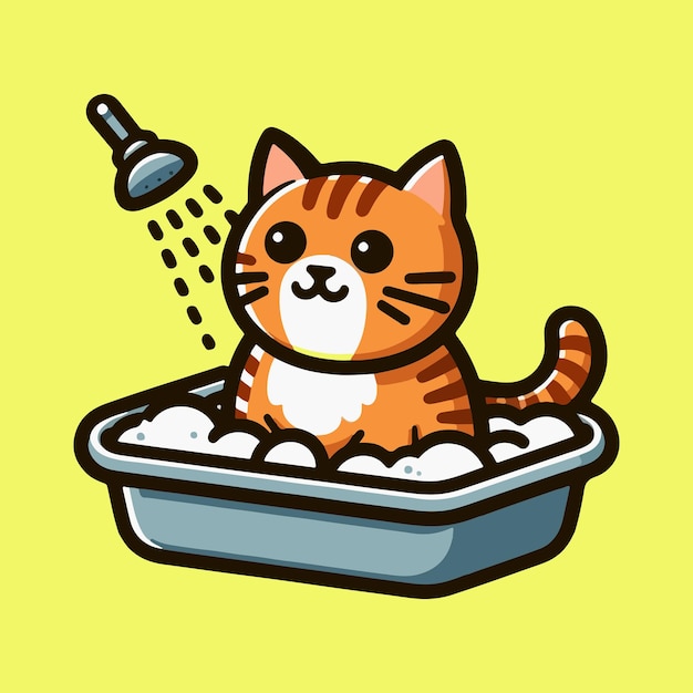 vector de baño para gatos