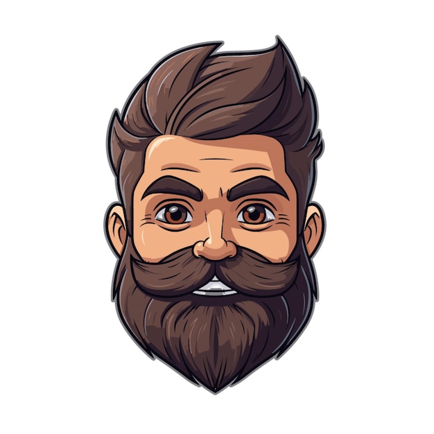 Vector vector de barba de persona sobre fondo blanco