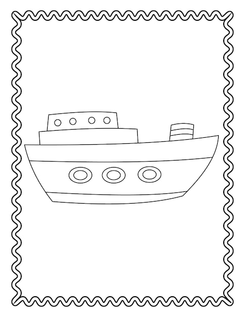 Vector de barco de dibujo a mano