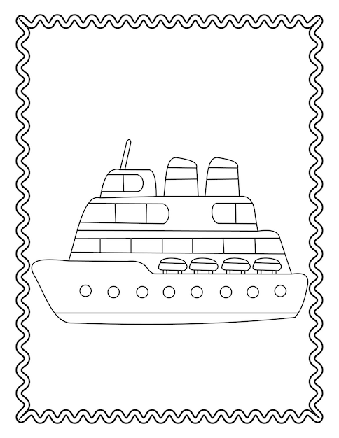 Vector de barco de dibujo a mano