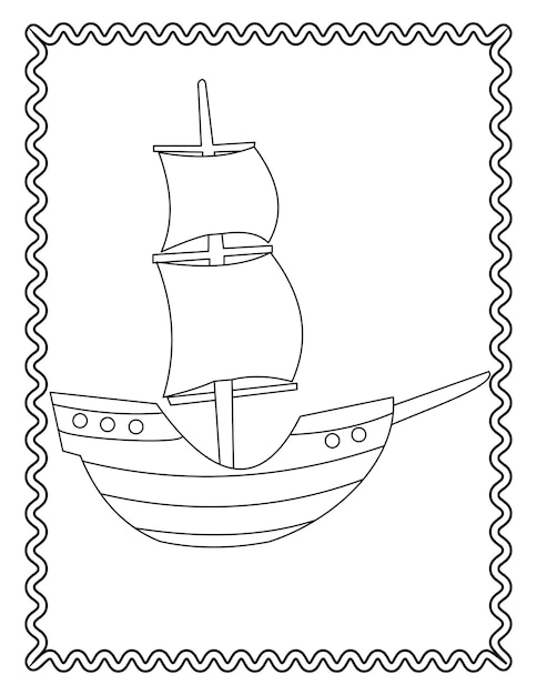 Vector de barco de dibujo a mano