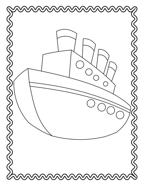 Vector de barco de dibujo a mano