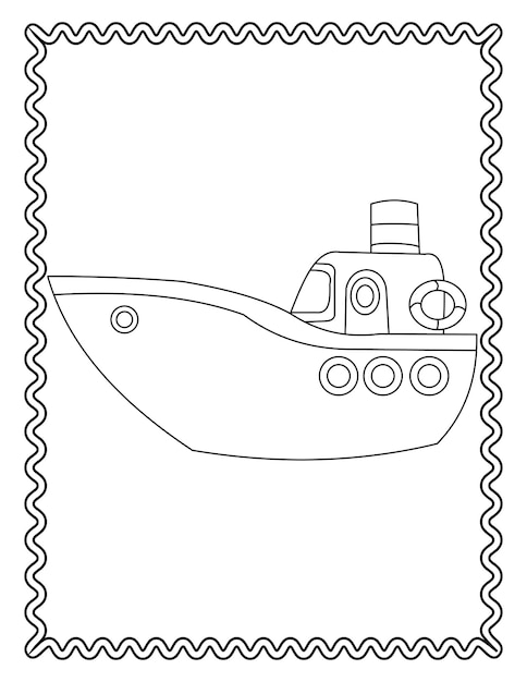 Vector de barco de dibujo a mano