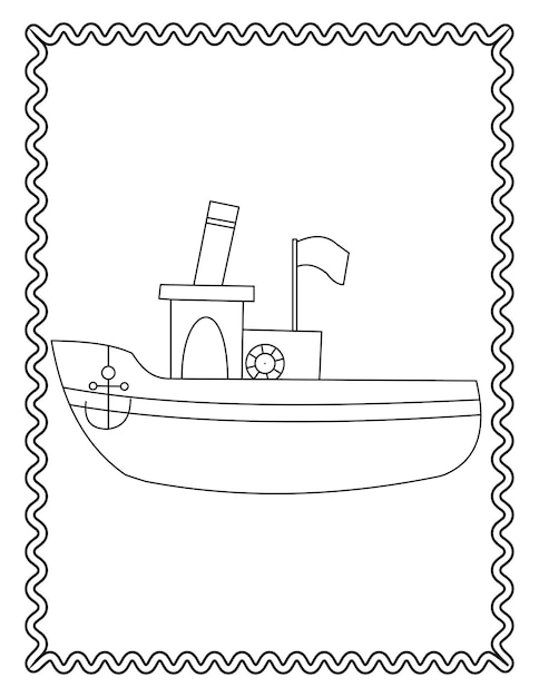 Vector de barco de dibujo a mano