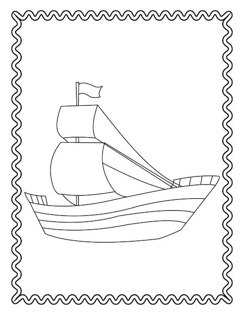 Vector de barco de dibujo a mano