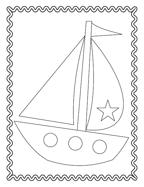 Vector de barco de dibujo a mano