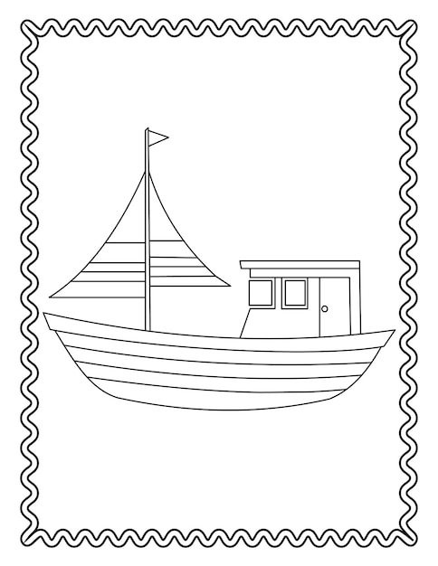 Vector de barco de dibujo a mano