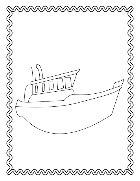 Vector de barco de dibujo a mano