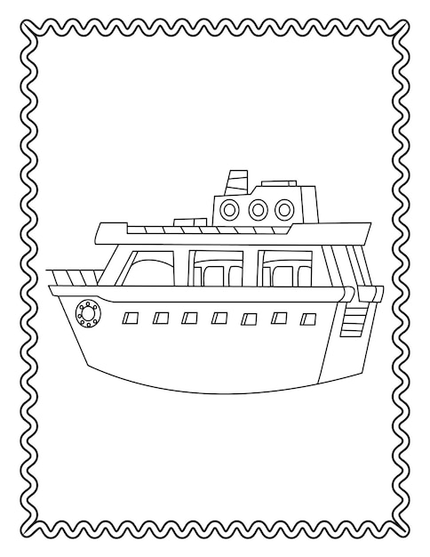 Vector de barco de dibujo a mano